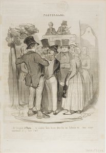 "- Niin, Gringalet Pariisista!.... tanssit kahdesti minun Katariinani kanssa ...... yritä nyt vielä kerran katsoa häntä lampaan silmin," levy 27 Pastoralesista. tekijältä Honoré Victorin Daumier