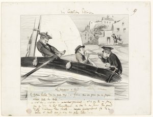 Veneen manööveri, levy yhdeksän teoksesta Les Canotiers Parisiens. tekijältä Honoré Victorin Daumier