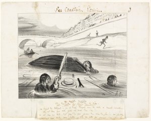 Uusi tapa kellua elämän jokea pitkin, levy kolme sarjasta Les Canotiers Parisiens. tekijältä Honoré Victorin Daumier
