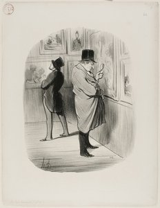 Todellinen taiteen ystävä, levy 66 teoksesta Les Bons Bourgeois. tekijältä Honoré Victorin Daumier