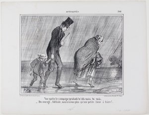 Maaseuturetki kauniin toukokuun aikana. "- Rohkeus... Adelaïde se on vain toinen liiga mennä," levy 308 alkaen Actualités tekijältä Honoré Victorin Daumier