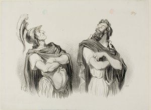 Akilles ja Agamemnon. Akilles: "Physionomies Tragiques -teoksesta. tekijältä Honoré Victorin Daumier