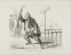 "Kaikki on menetetty - pelasta kassakone" tekijältä Honoré Victorin Daumier