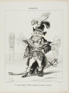 Kansalainen Thiers kokeilee uutta pukua, levy 114, Actualités-lehti. tekijältä Honoré Victorin Daumier