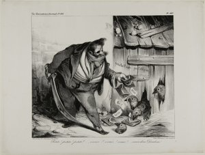 Tule tänne pikku tipu, tipu..... Chick... Chick, Come Little Turkeys, levy 442 tekijältä Honoré Victorin Daumier