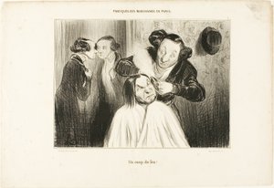 "Tulipalo!", laatta 35 teoksesta Types Parisiens. tekijältä Honoré Victorin Daumier