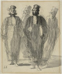 Neljä lakimiestä tekijältä Honoré Victorin Daumier