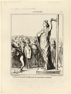 Ranska valmistautuu saamaan ehdokkaansa läpäisemään normien mittaamisen, levy 73 alkaen Actualités tekijältä Honoré Victorin Daumier