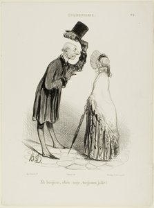 "Hei, enkeli, aina kaunis...", laatta 3 Coquetterie-levystä tekijältä Honoré Victorin Daumier