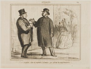 On outoa: mikään ei nouse pörssissä, eivät edes kastanjapuut!, levy 520 alkaen Actualités tekijältä Honoré Victorin Daumier