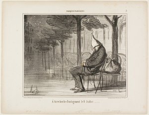 Etsitkö yöpymispaikkaa 8. heinäkuuta, levy 5 alkaen Croquis Parisiens tekijältä Honoré Victorin Daumier