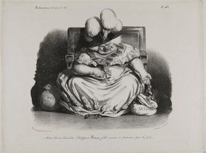 Marie Louise Charlotte Philippine Pairie, prostituoitu, poliisin myöntämä lupa. tekijältä Honoré Victorin Daumier