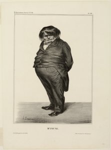 Herra Prune, laatta 288 teoksesta Célébrités de la Caricature. tekijältä Honoré Victorin Daumier