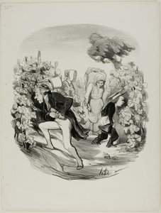 Voi räjähdys! ... viinirypäleet eivät todellakaan ole hyviä tänä vuonna!, lautanen 24 Pastoralesilta tekijältä Honoré Victorin Daumier