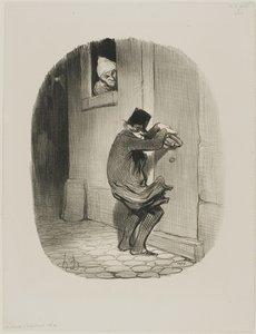 Past Midnight, levy 19 Locataires et Propriétaires -lehdestä. tekijältä Honoré Victorin Daumier