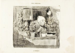 Tuoksu, levy 38 kirjasta Types Parisiens. tekijältä Honoré Victorin Daumier