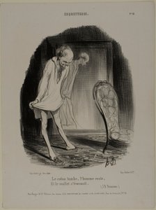 Puuvillapuku putoaa, mies jää ja vasikka haalistuu (J.B. Rousseau), Coquetterie-lehden levy 10. tekijältä Honoré Victorin Daumier