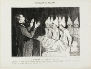 Erään arvostetun sisäoppilaitoksen asuntola, levy 14 teoksesta Professeurs et Moutards (Professorit ja veijarit). tekijältä Honoré Victorin Daumier