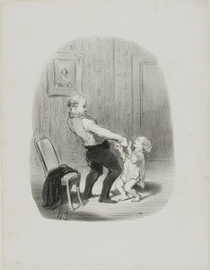 Ensimmäinen tanssi Lession, alkaen Les Papas tekijältä Honoré Victorin Daumier