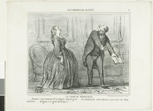 Professorin oppitunti, levy viisi teoksesta Les Comédiens de Société (Yhteiskunnan komediensit) tekijältä Honoré Victorin Daumier