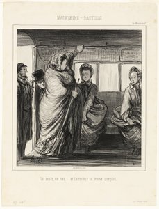 Madeleine-Bastille-bussilinja. Pikkujuttu, ei mitään... ja bussi on täynnä. tekijältä Honoré Victorin Daumier