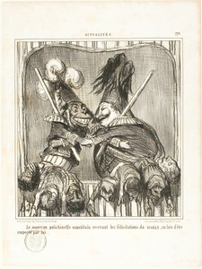 Uusi napolilainen pelle. DEVILIN onnittelut sen sijaan, että se olisi vienyt hänet mukanaan, laatta 229 Actualitésista. tekijältä Honoré Victorin Daumier