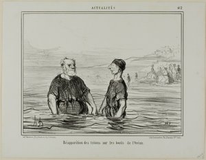 Meren tritonien ilmestyminen, levy 412, Actualités-julkaisusta. tekijältä Honoré Victorin Daumier