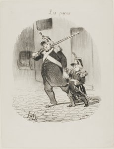 Suuren paraatin päivä, levy 6, Les Papas -lehti tekijältä Honoré Victorin Daumier