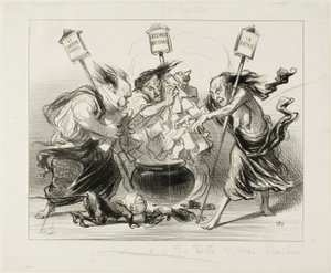 Liian monta kokkia pilaa liemen, levy 129 alkaen Actualités tekijältä Honoré Victorin Daumier