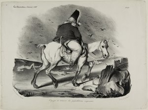 Matkustaminen tarkkaavaisen väestön keskuudessa, levy 413 tekijältä Honoré Victorin Daumier