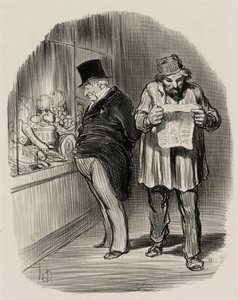 Työläinen ja porvari, elokuvasta Les Parisiens En 1848. tekijältä Honoré Victorin Daumier