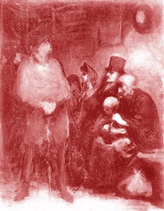 Odotushuone, näyttely Daumier Galerie Durand-Ruelissa vuonna 1878 tekijältä Honoré Daumier