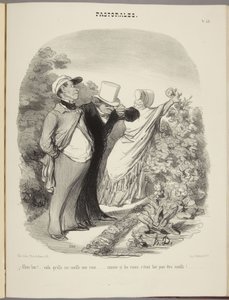 No niin!...nyt hän poimii minulta ruusun...aivan kuin ruusut olisi tehty poimittaviksi!... tekijältä Honoré Daumier