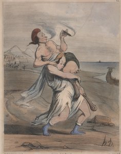 Muinainen historia, no. 13: The Abduction of Helen (Ancient History, nro 13: The Abduction of Helen) tekijältä Honoré Daumier