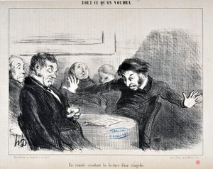 Honore Daumierin (1808-1879) taideteos. Charivari on vuodelta 1852: Serie ALL CE QU