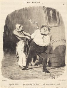 Se roisto räätäli... taas yksi puku... kutistunut! tekijältä Honoré Daumier