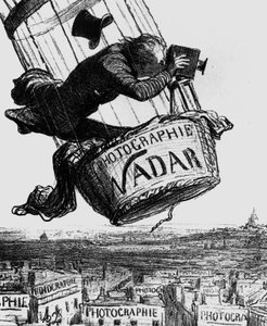 Gaspard-Felix Tournachon, eli Nadar (1820-1910) karikatyyri 1862 (kaiverrus) tekijältä Honoré Daumier