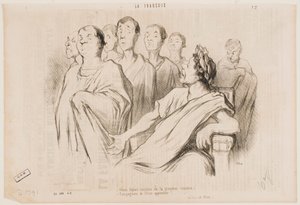 Tulkaa, Rooman suuruuden arvokkaat pylväät ... Caesarin ystävät, astukaa lähemmäksi! tekijältä Honoré Daumier