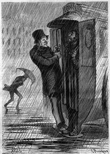 Saattaa loppuun!!! Sarjakuva Honore Daumier (1808-1879). Kaiverrus "" Le Monde Illustré" -julkaisussa nro 271, 21. kesäkuuta 1862. tekijältä Honoré Daumier