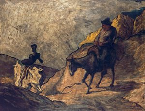 Don Quijote ja Sancho Panza tekijältä Honoré Daumier