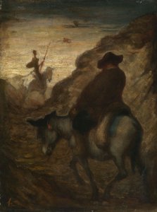 Don Quijote ja Sancho Panza, n. 1864–1865 (öljy kankaalle) tekijältä Honoré Daumier