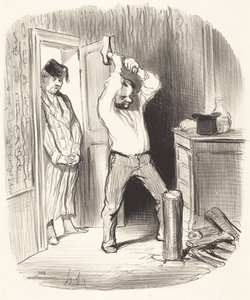 Onko Jumalan sallimaa... pilkkoa puita... tekijältä Honoré Daumier