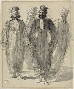 Neljä lakimiestä tekijältä Honoré Daumier