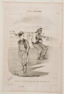 Hänen on todella täytynyt polttaa monta piipullista... tekijältä Honoré Daumier