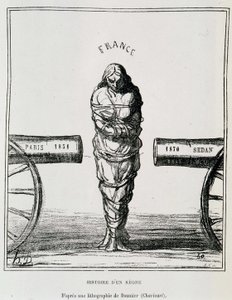 Regnen historia: Ranska puristinliikkeessä Pariisin 1851 ja Sedanin 1870 välillä - Honore Daumierin litografia julkaistu "" Le Charivari" -lehdessä, sd. noin 1871 tekijältä Honoré Daumier