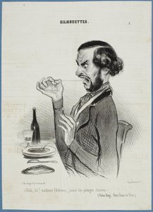 Odottakaa! Tarjoilijatar, pidän vihanneksista sileäksi ajeltuina. tekijältä Honoré Daumier