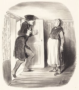 Epäkohta puolikerroksessa vierailemisesta ilman varovaisuutta... tekijältä Honoré Daumier