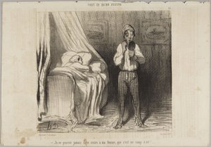 En saa vaimoani koskaan uskomaan, että se johtui vedosta!, numero 22 sarjasta Kaikkea mitä halutaan julkaisusta Le Charivari tekijältä Honoré Daumier