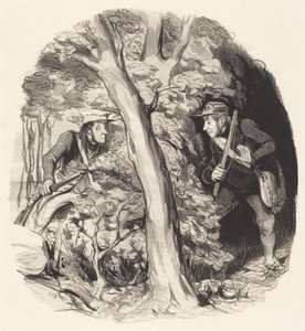 Kohtaaminen metsässä tekijältä Honoré Daumier