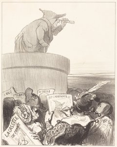 Le Constitutionnel tarkastelee poliittista näköpiiriä tekijältä Honoré Daumier